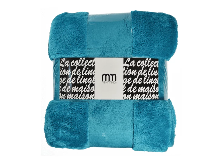 9.01234 Enjoy & company plaid teddy bear petrol 200x150cm