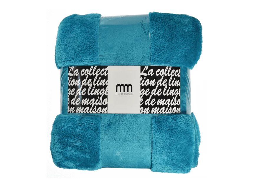 9.01234 Enjoy & company plaid teddy bear petrol 200x150cm