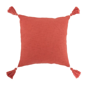 94211 sierkussen flosj roze oranje katoen j-line voorkant