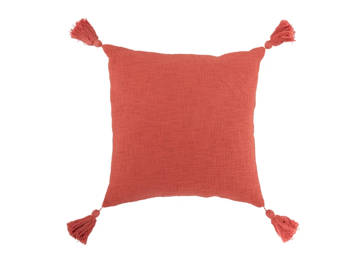94211 sierkussen flosj roze oranje katoen j-line voorkant