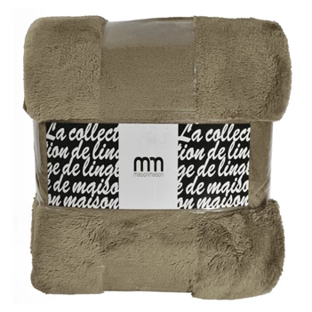9.01228 Enjoy & Company plaid teddy bear taupe 200x150cm