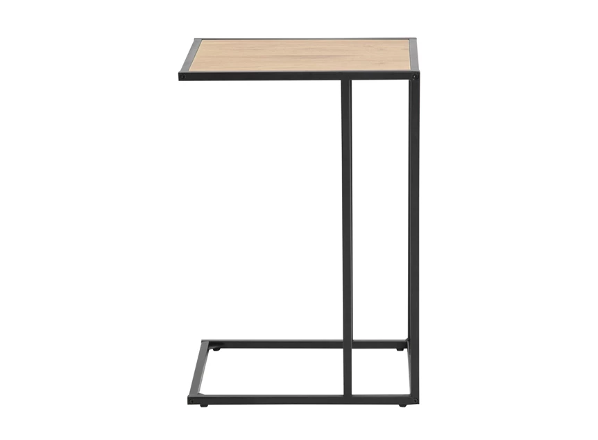 79386 seaford laptoptafel zwart metaal hout zijaanzicht
