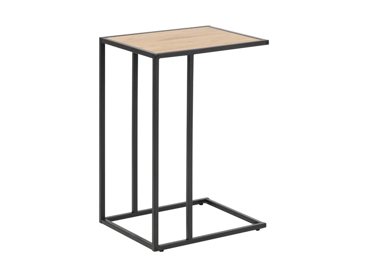 79386 seaford laptoptafel zwart metaal hout schuin achteraanzicht