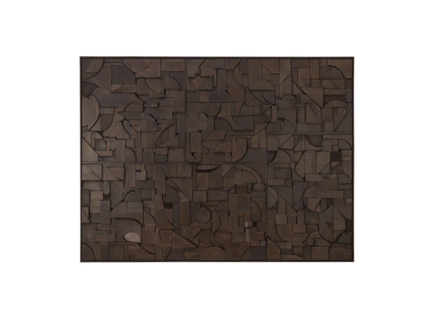 Muurdecoratie Bricks Dark Brown Wall Art 29997 Ethnicraft