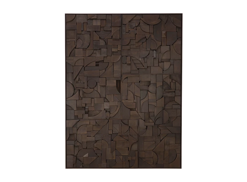 Recht Muurdecoratie Bricks Dark Brown Wall Art 29997 Ethnicraft