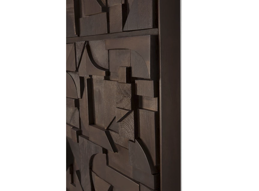 Detail Muurdecoratie Bricks Dark Brown Wall Art 29997 Ethnicraft