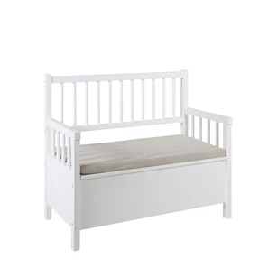 93605 aster bench mdf wit gelakt beige zitkussen opbergbak actona schuin vooraanzicht gesloten