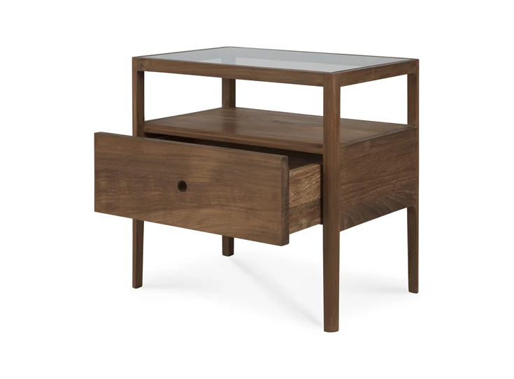 Lade open Nachttafel Reclaimed Teak Spindle Bedside Table 14175 Ethnicraft