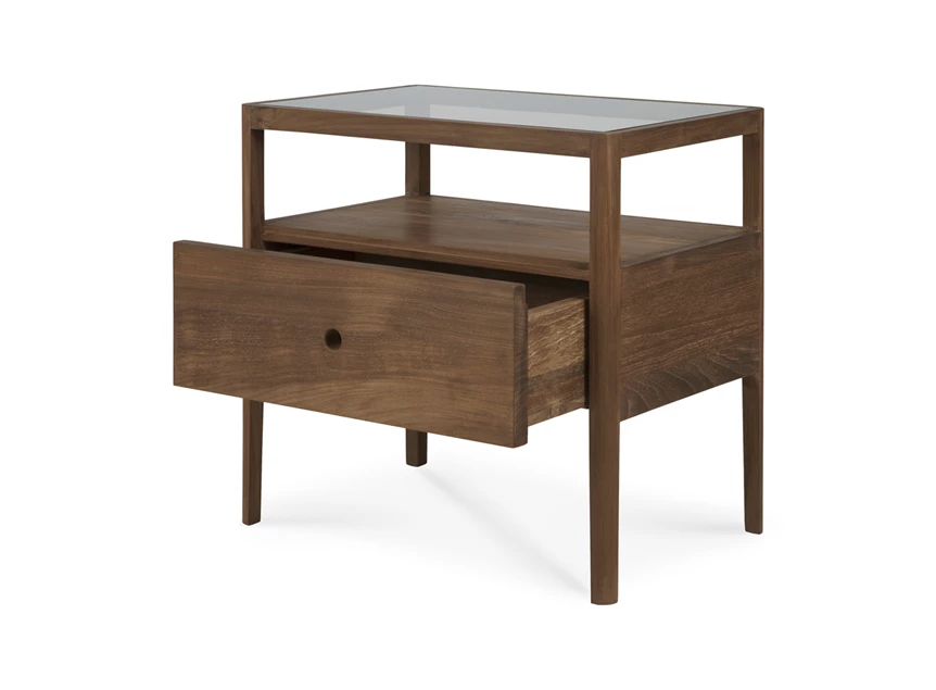 Lade open Nachttafel Reclaimed Teak Spindle Bedside Table 14175 Ethnicraft