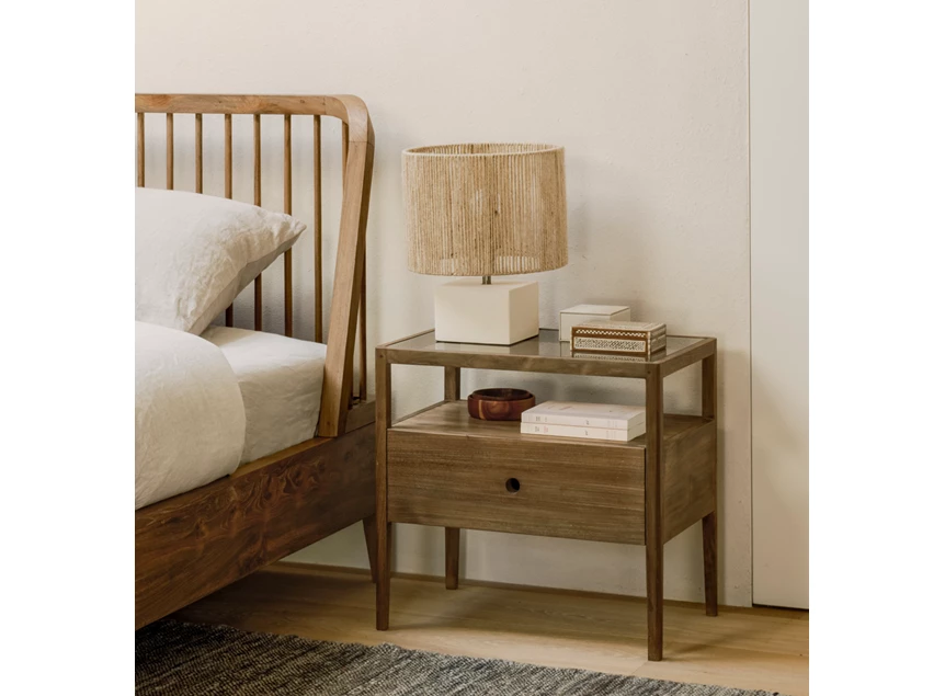 Sfeerfoto Nachttafel Reclaimed Teak Spindle Bedside Table 14175 Ethnicraft