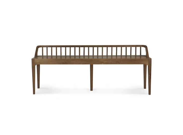 Front Zitbank Reclaimed Teak Spindle Bench 14176 Ethnicraft