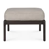 Front Voetenbank Mahogany Jack Dark Brown Footstool Ivory Fabric 35110 Ethnicraft