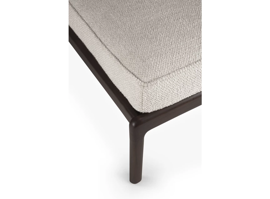 Detail Voetenbank Mahogany Jack Dark Brown Footstool Ivory Fabric 35110 Ethnicraft