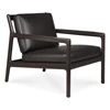 Bijzetzetel Mahogany Jack Lounge Chair Black Leather 35103 Ethnicraft