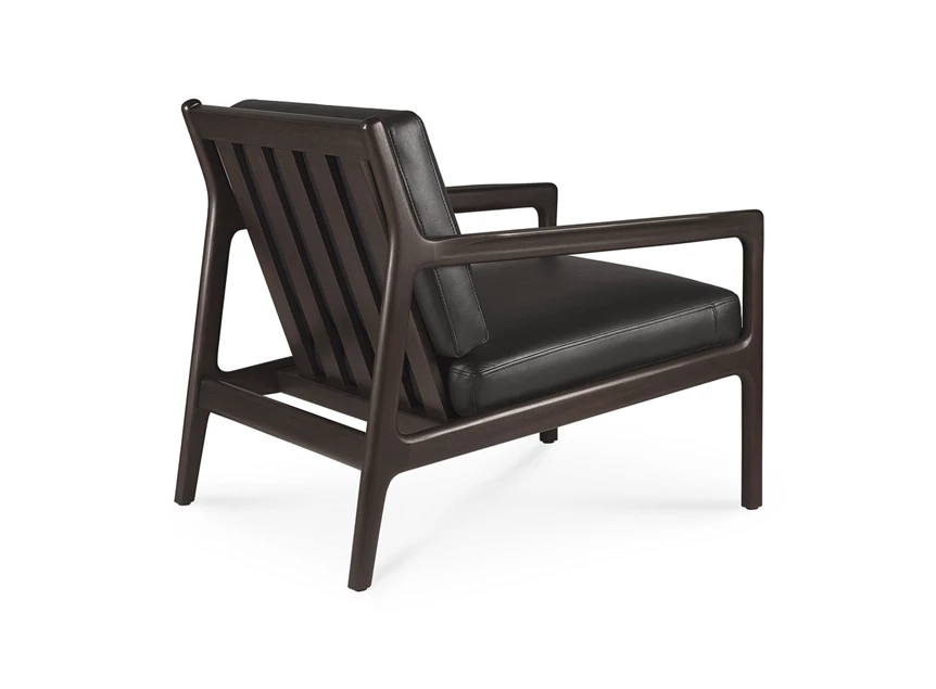 Achterkant Bijzetzetel Mahogany Jack Lounge Chair Black Leather 35103 Ethnicraft