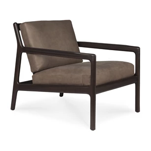 Bijzetzetel Mahogany Jack Lounge Chair Terra Nubuck Leather 35104 Ethnicraft