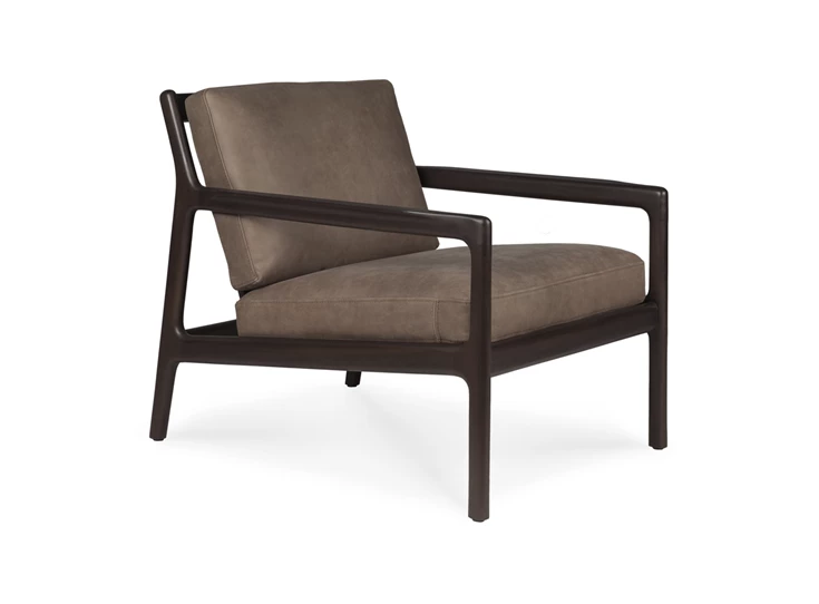 Bijzetzetel Mahogany Jack Lounge Chair Terra Nubuck Leather 35104 Ethnicraft