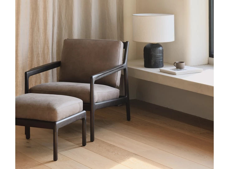 Sfeerfoto Bijzetzetel Mahogany Jack Lounge Chair Terra Nubuck Leather 35104 Ethnicraft