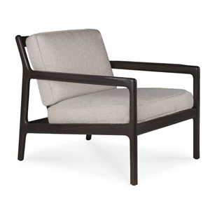 Bijzetzetel Mahogany Jack Lounge Chair Ivory Fabric 35102 Ethnicraft