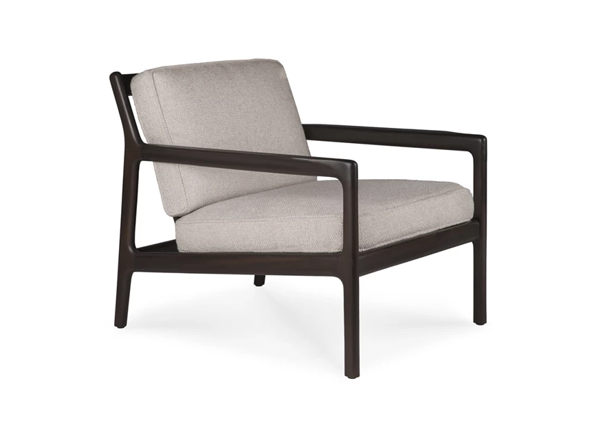 Bijzetzetel Mahogany Jack Lounge Chair Ivory Fabric 35102 Ethnicraft