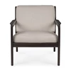 Front Bijzetzetel Mahogany Jack Lounge Chair Ivory Fabric 35102 Ethnicraft