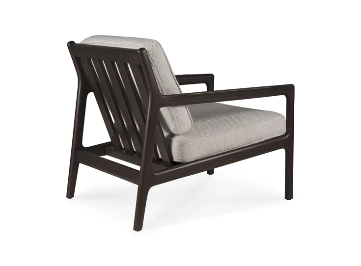 Achterkant Bijzetzetel Mahogany Jack Lounge Chair Ivory Fabric 35102 Ethnicraft