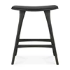 Front Barstoel Oak Osso Black Counter Stool Black Leather 53051 Ethnicraft
