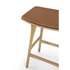 Bovenkant Barstoel Oak Osso Counter Stool Cognac Leather 53050 Ethnicraft