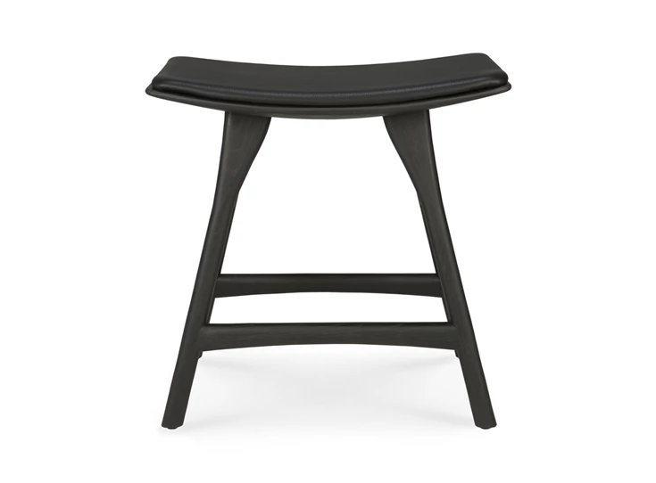 Front Kruk Oak Osso Black Stool Black Leather 53048 Ethnicraft