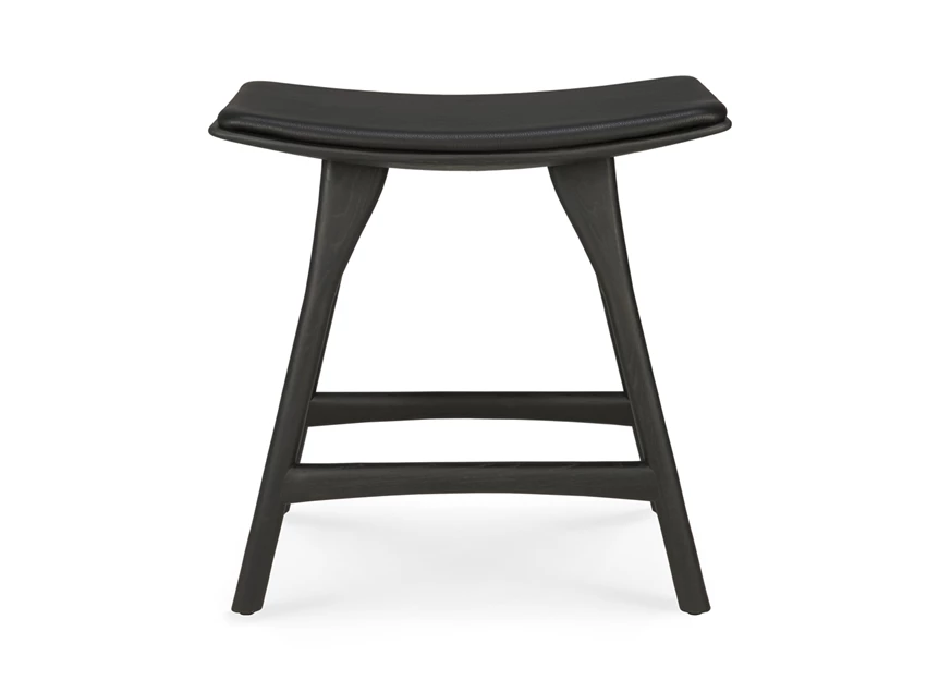 Front Kruk Oak Osso Black Stool Black Leather 53048 Ethnicraft