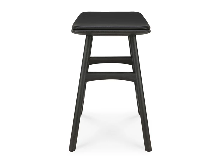 Zijkant Kruk Oak Osso Black Stool Black Leather 53048 Ethnicraft