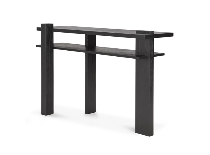 Zijkant Muurtafel Teak Abstract Black Console 10121 Ethnicraft