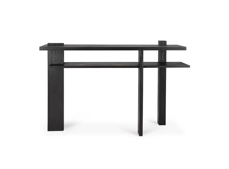 Achterkant Muurtafel Teak Abstract Black Console 10121 Ethnicraft