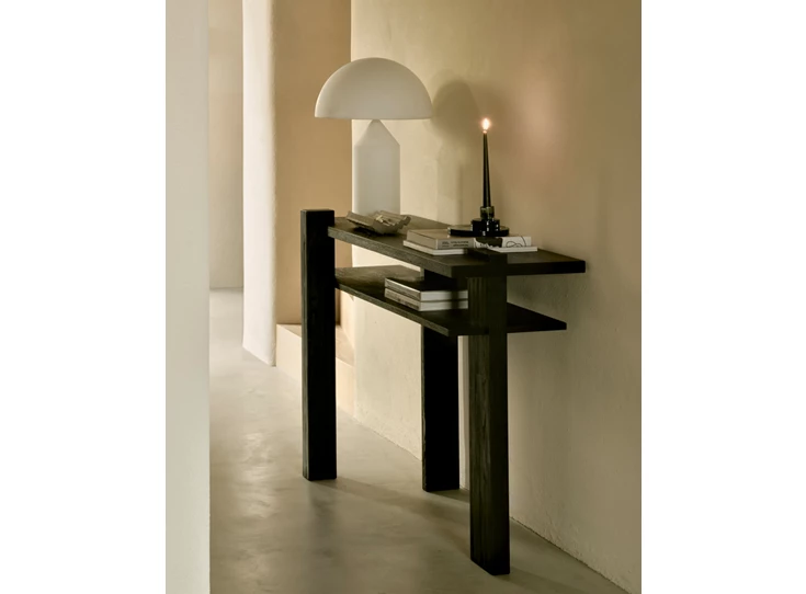 Sfeerfoto Muurtafel Teak Abstract Black Console 10121 Ethnicraft