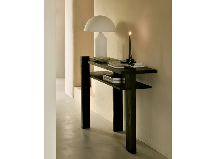 Sfeerfoto Muurtafel Teak Abstract Black Console 10121 Ethnicraft