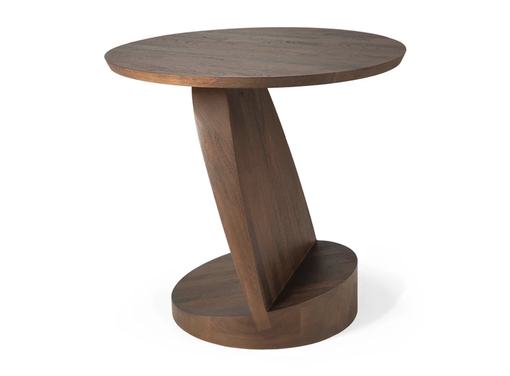 Zijkant Bijzettafel Teak Oblic Brown Side Table 10186 Ethnicraft
