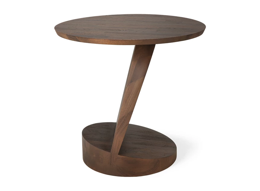 Front Bijzettafel Teak Oblic Brown Side Table 10186 Ethnicraft
