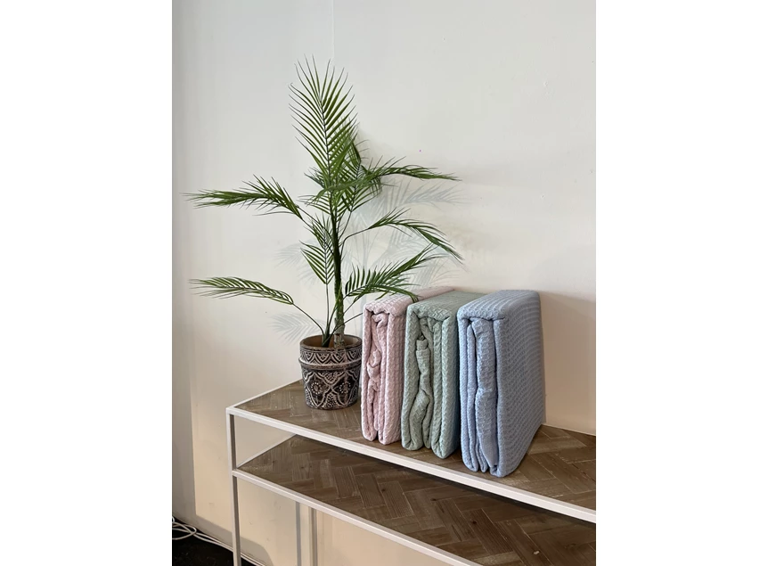 Wafelplaid 180x240cm light munt uit de verpakking alle kleuren