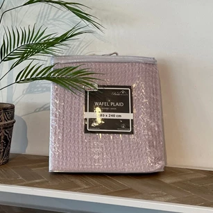 Wafelplaid 180x240cm pink in verpakking