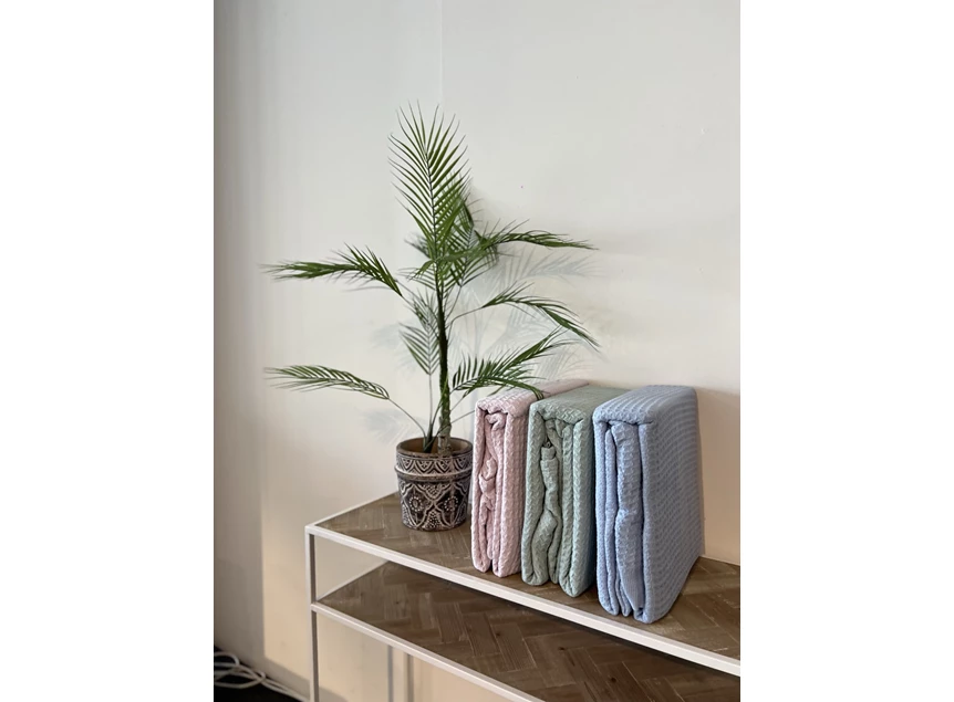 Wafelplaid 180x240cm pink uit de verpakking andere kleuren