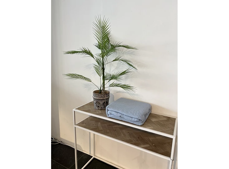 Wafelplaid 240x240cm light blue uit de verpakking