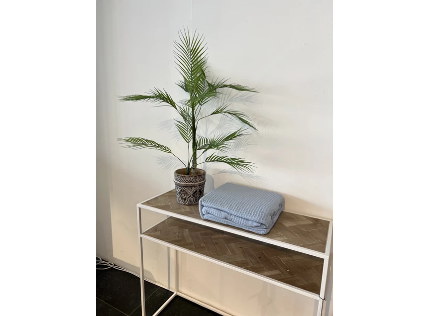 Wafelplaid 240x240cm light blue uit de verpakking