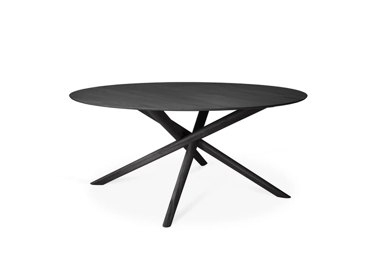 Ronde eettafel Oak Mikado Black Round Dining Table 50547 Ethnicraft