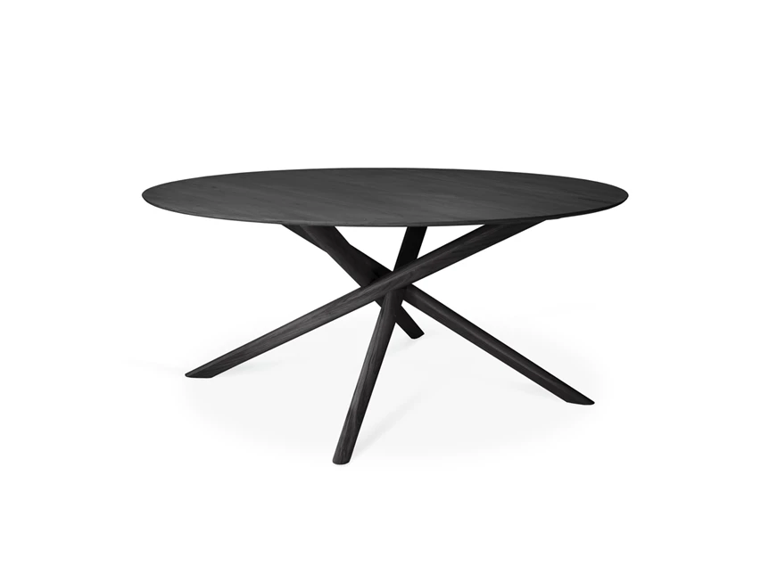 Ronde eettafel Oak Mikado Black Round Dining Table 50547 Ethnicraft