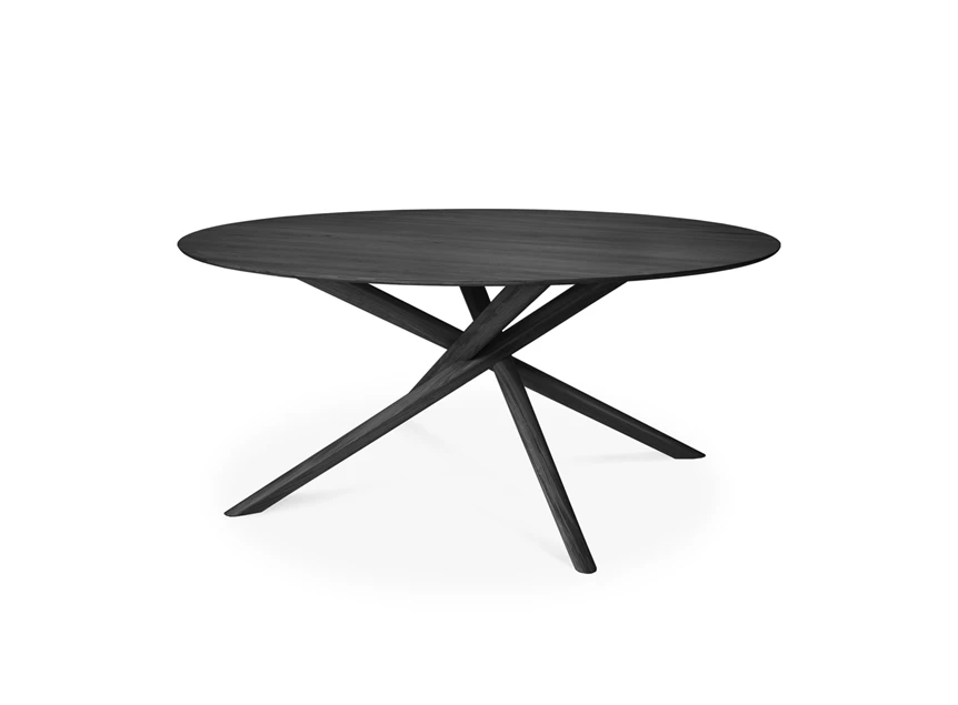 Zijkant Ronde eettafel Oak Mikado Black Round Dining Table 50547 Ethnicraft