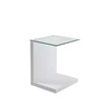 Tupit bijzettafel 60821 actona hoogglans wit transparant glazen blad high gloss white clear glass