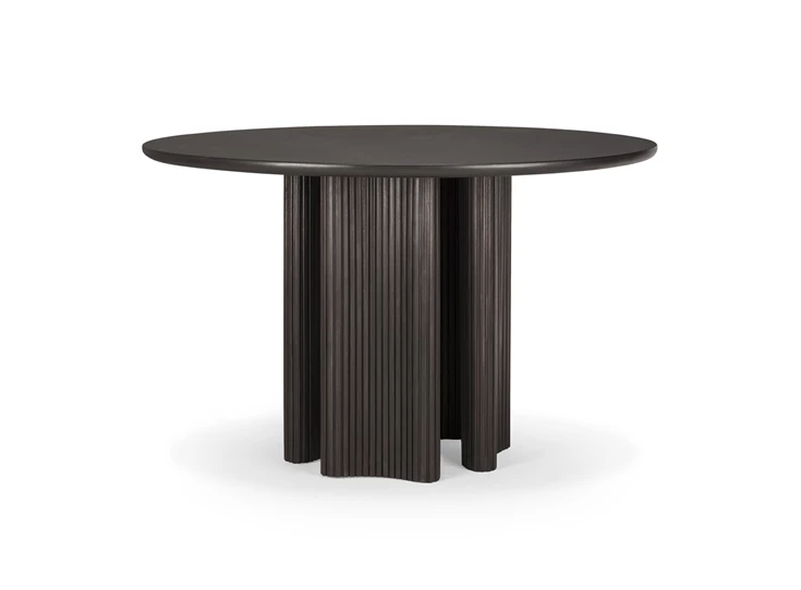 Zijde Ronde eettafel Mahogany Roller Max Round Dark Brown Dining Table 35022 Ethnicraft