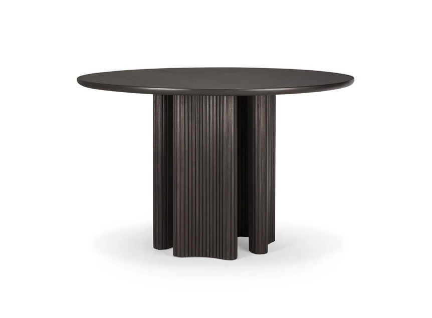 Zijde Ronde eettafel Mahogany Roller Max Round Dark Brown Dining Table 35022 Ethnicraft