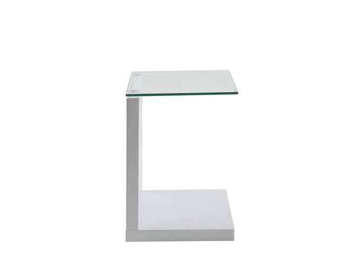 Tupit bijzettafel glazen blad high gloss white clear glass 60821 actona hoogglans wit transparant