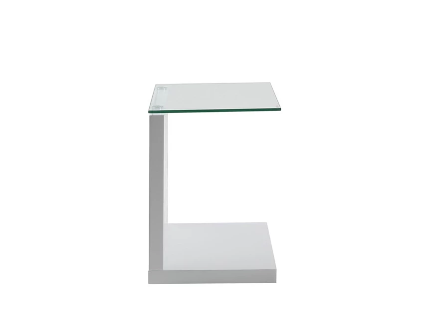 Tupit bijzettafel glazen blad high gloss white clear glass 60821 actona hoogglans wit transparant